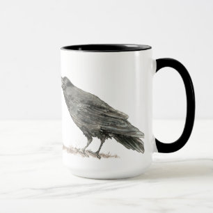 Caneca Engraçado quer bolo com café? Ravens Bird