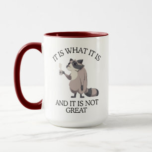 Caneca Engraçado Raccoon é o que é e não é EXCELENTE