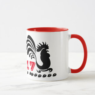 Caneca Engraçado Roosters Chinês Ano Novo 2017 Mug 2