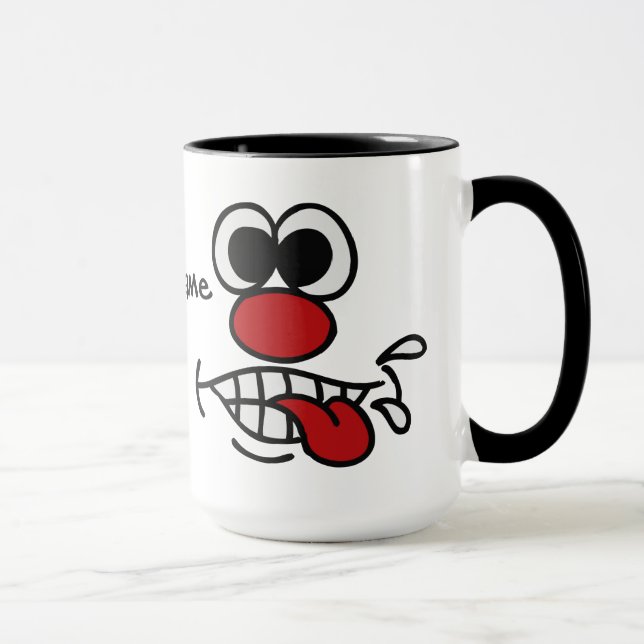 Caneca Engraçado rosto personalizado (Direita)