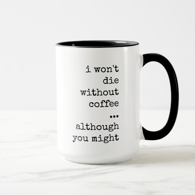 Caneca Engraçado, Sarcástico, Café Lover, Cafeine Addicto (Direita)