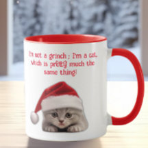 Engraçado Sarcástico Shorthair Cat Santa Hat
