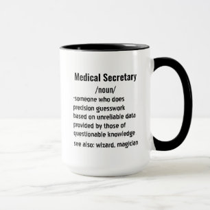 Caneca Engraçado Secretária Médica Definição dons homens