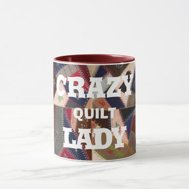 Caneca Engraçado "Senhora Louca de Quilt", Coleção de Pat (Centro)