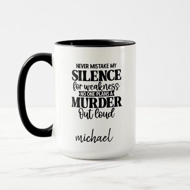 Caneca Engraçado Silêncio Assassinato Mug (Esquerda)