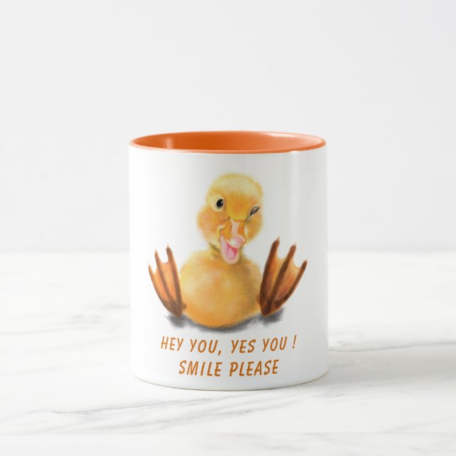 Caneca Engraçado Sorriso Amarelo - Texto Personalizado (Centro)