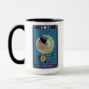 Caneca Engraçado Tarot O Esqueleto Do Cartão Viciado Em C