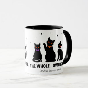 Caneca Engraçado Todo O Covén Está Aqui Gatos Pretos No H