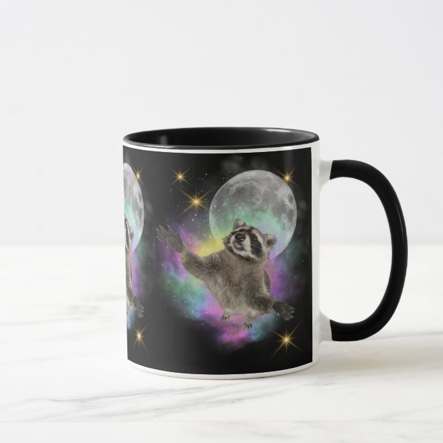 Caneca Engraçado, três raccoons mug (Direita)