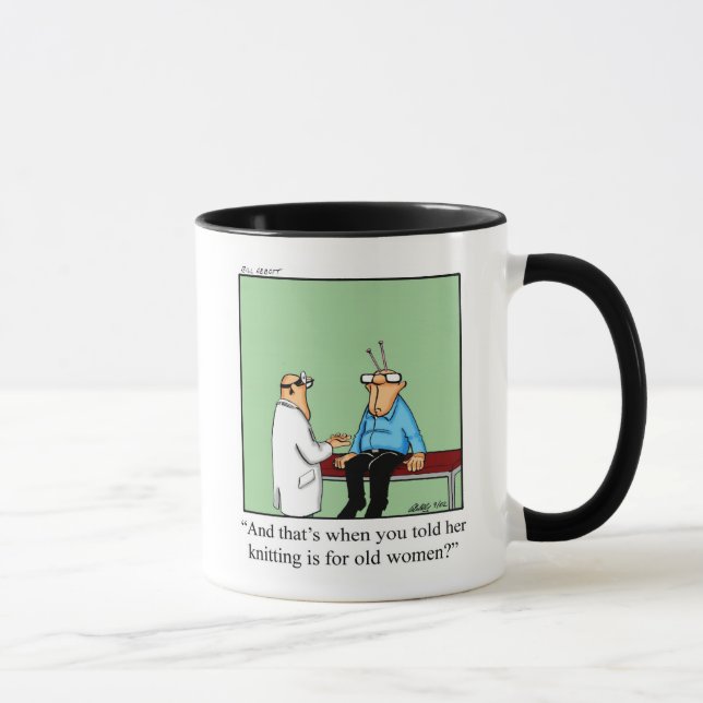 Caneca Engraçado tricotar um presente de humor na mug (Direita)