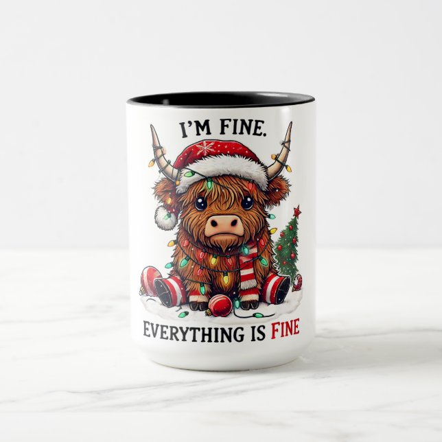 Caneca Engraçado Vaca Highland Natal (Centro)
