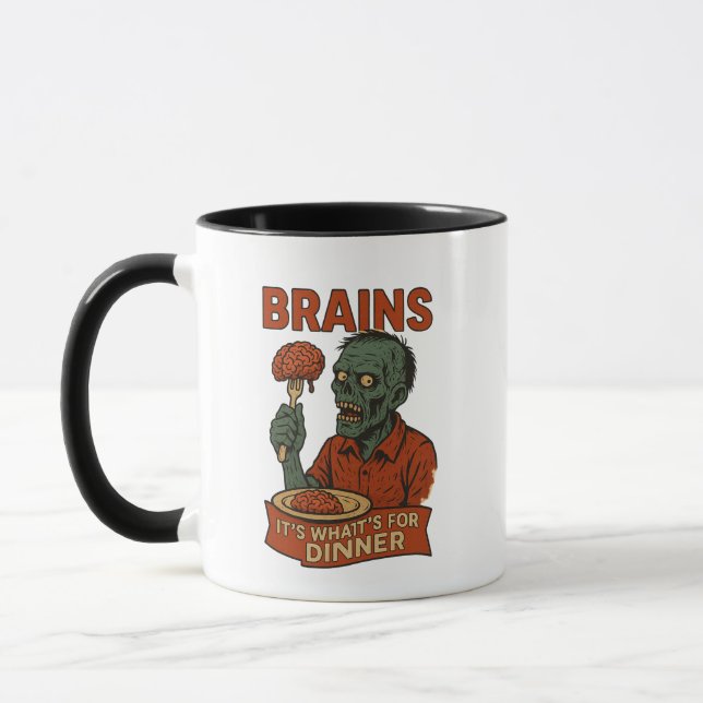 Caneca Engraçado Zombie Halloween Mug (Esquerda)