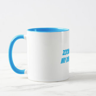 Caneca Engraçado "Zoom e Café Minha Rotina Diária"