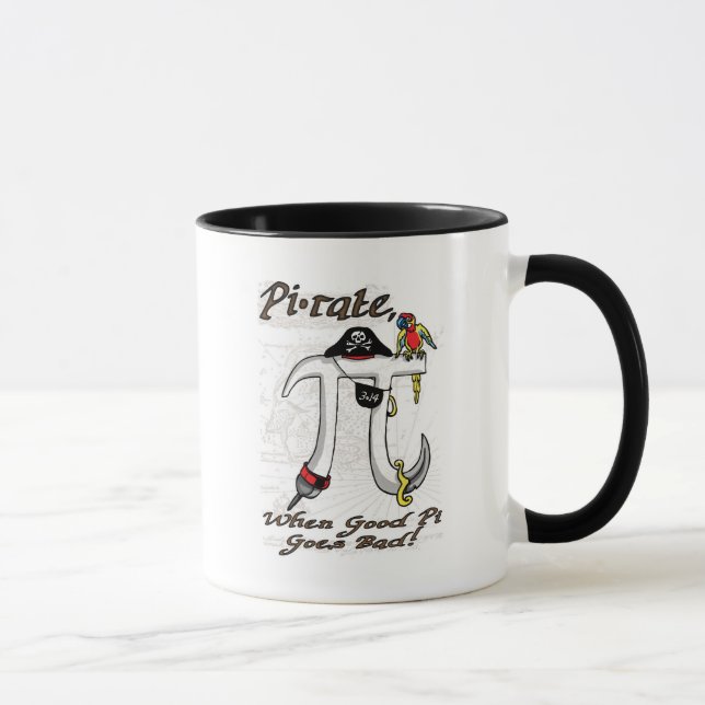 Caneca Engrenagem do dia do Pi do pirata (Direita)