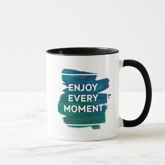 Caneca Enjoy Every Moment – Inspirational Mug Design (Direita)