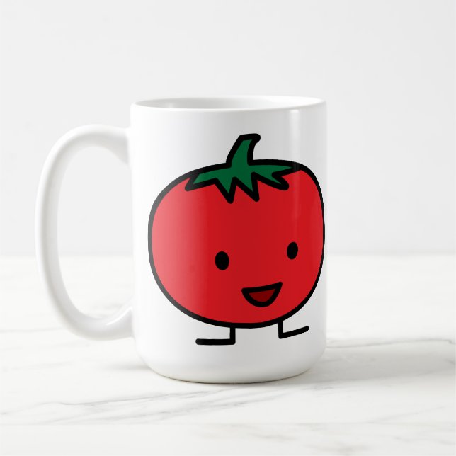 Caneca enorme feliz do tomate (Esquerda)