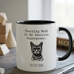 Caneca Ensino de Matemática Meu Superpoder Design de Educ