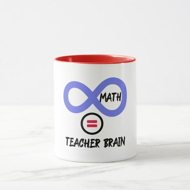 Caneca Ensino do professor = ∞ Matemática Algebra T-shirt (Centro)