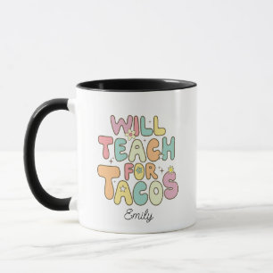 Caneca Ensino para Tacos Engraçado Engraçado Encantador