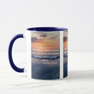 Caneca Ephesianos 3:13 KJV Bíblia Pic Verso Pic Tone Mug