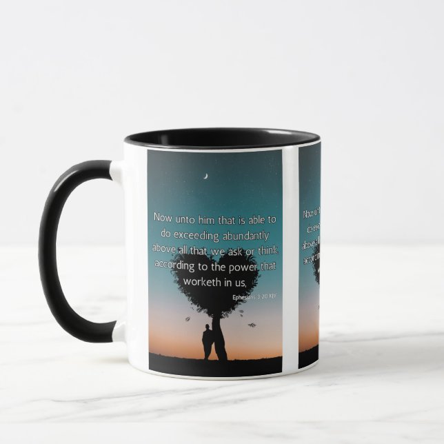 Caneca Ephesianos 3:20 KJV Bíblia Verse Pic Mug De Dois T (Esquerda)
