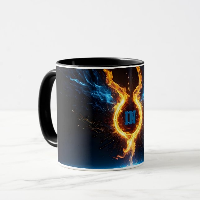Caneca Epic Blue Orange Fire Ring Elemental Magic (Frente Esquerda)