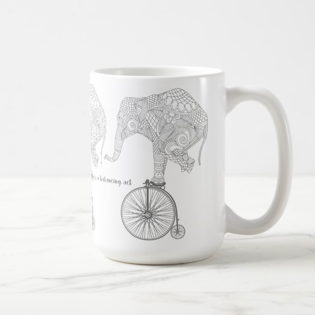 Caneca Equilíbrio de Bicicletas de Pernalonga de Elefante (Direita)