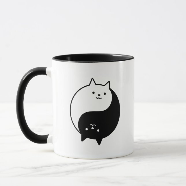 Caneca Equilíbrio perfeito entre gatos brancos e negros (Esquerda)