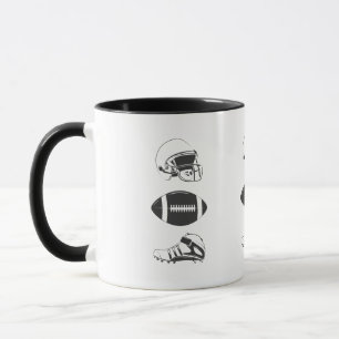 Caneca Equipamento de Futebol Americano Silhueta Capace