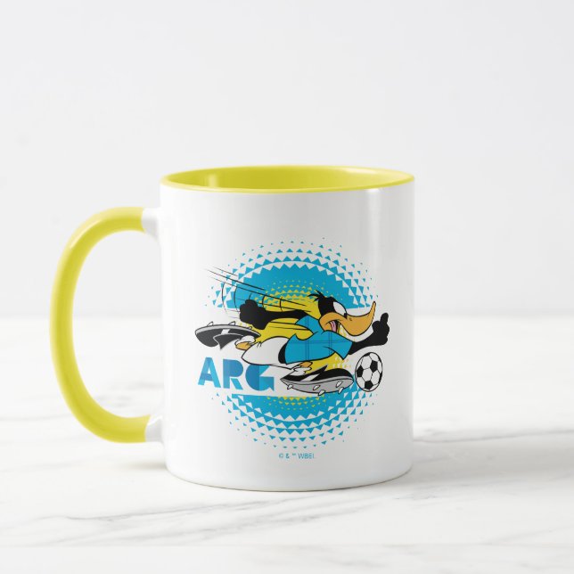 Caneca Equipe Argentina de Futebol Gráfico do DAFFY DUCK™ (Esquerda)