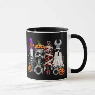 Caneca Equipe de Mecânico de Halloween Peças de Carro Eng