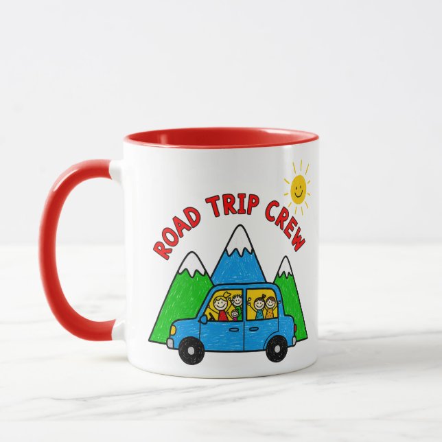 Caneca Equipe de Viagem de Carro Desenho Infantil (Esquerda)