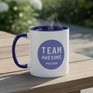 Caneca Equipe Divertida Incrível Nome Personalizado Roxo