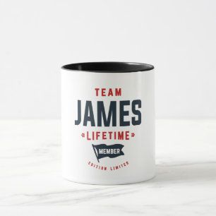 Caneca Equipe James Lifetime Membro Funny Nome James