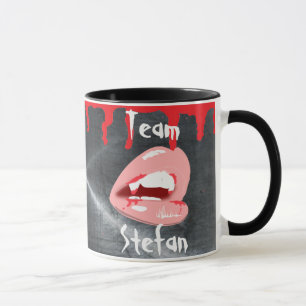 Caneca Equipe Stefan Vampire Lábios Café Mug