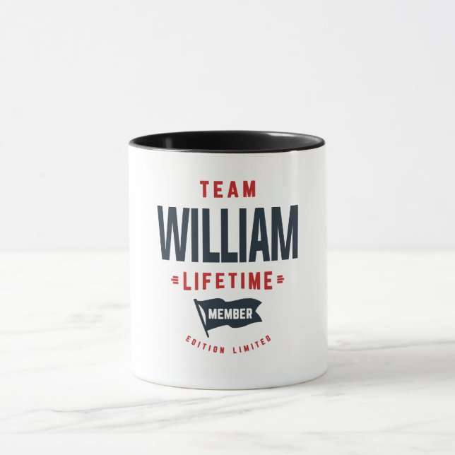 Caneca Equipe William Lifetime Membro Funny Name William (Centro)
