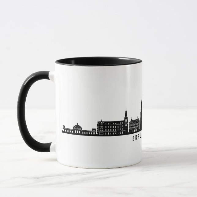 Caneca ERFURT Thuringia Germany City Skyline Silhouette (Esquerda)