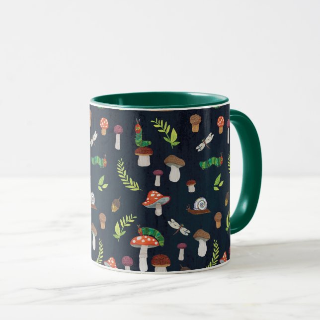 Caneca Eric Carle | Padrão de insetos e Cogumelos (Frente Esquerda)