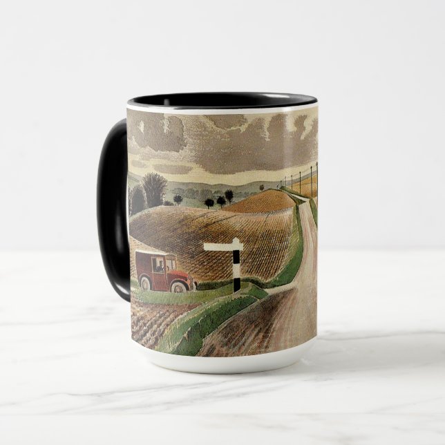 Caneca Eric Ravilious art, Wiltshire Landscape (Frente Esquerda)