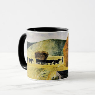 Caneca Eric Ravilious - Furlongs, famosa pintura,