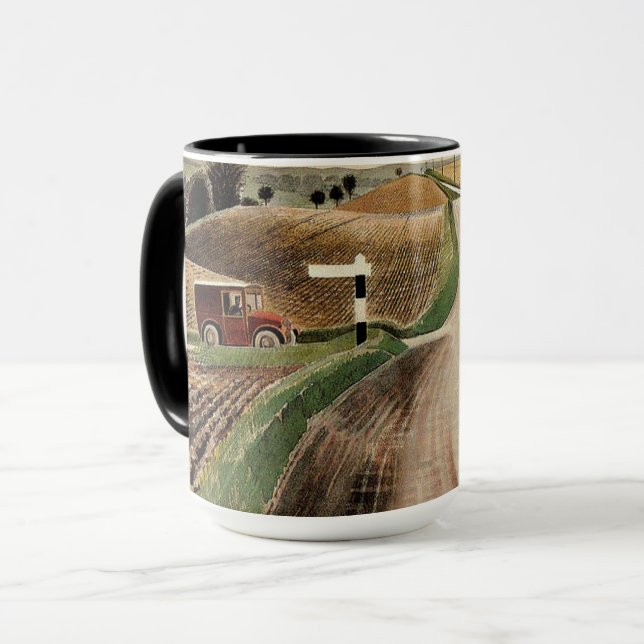 Caneca Eric Ravilious — Wiltshire Landscape, (Frente Esquerda)