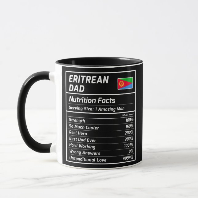 Caneca Eritreia Fatos de Nutrição do Pai Orgulhosos Eritr (Esquerda)