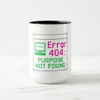 Caneca Erro 404: Propósito não encontrado em T-Shirt Retr