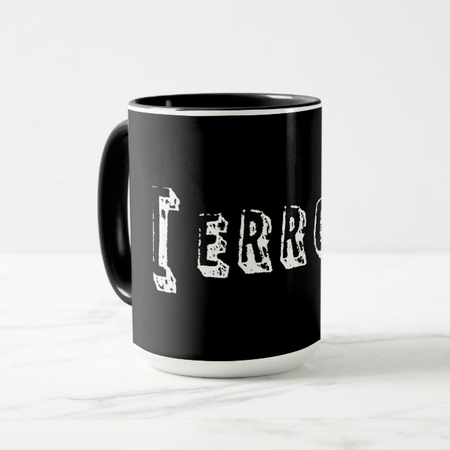 Caneca Erro em preto (Frente Esquerda)