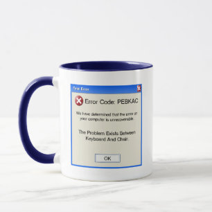 Caneca Erro fatal de PEBKAC