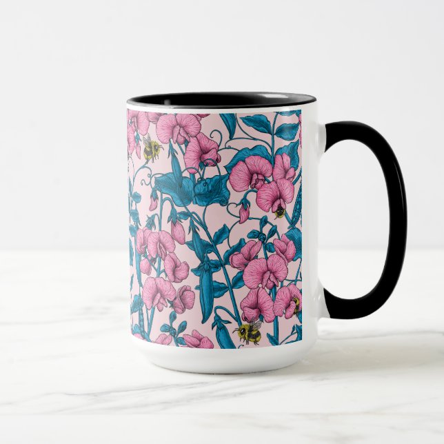 Caneca Ervilhas doces e espécimes do gênero Bombus spp.,  (Direita)