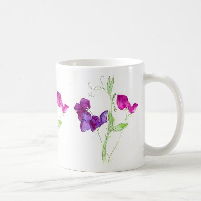 Caneca Ervilhas doces, profundamente - Aquarela (Direita)