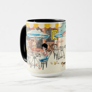 Caneca Esboço bonito da cena de France Café