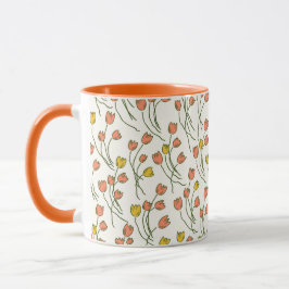 Caneca Esboço de Tulipas da Casa de Campo Retrô | Prado F