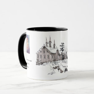 Caneca Esboço do Celeiro de Fort Hunter / Artista Larry L